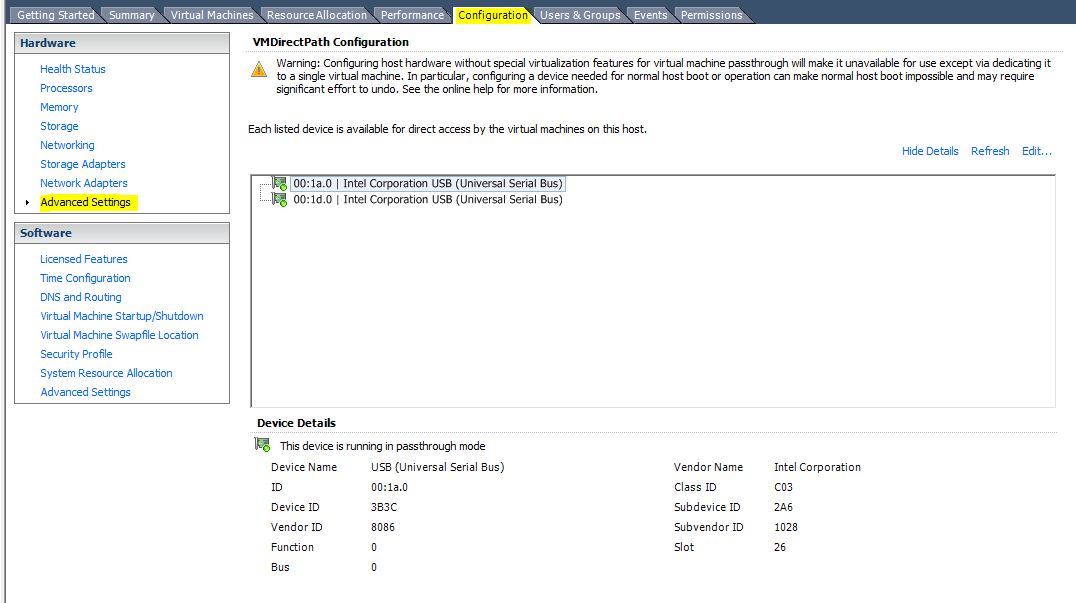 Collegare periferiche USB alle macchine virtuali su ESXi