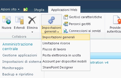 Come modificare la dimensione massima di caricamento dei file in SharePoint 2010
